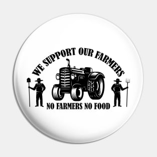 We Support Our Farmers no farmers no food Pin