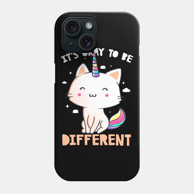 It's Okay To Be Different Cute Unicorn Gift Phone Case by eduely