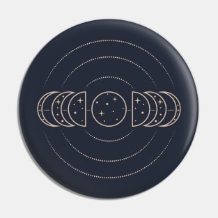 Moon phases line art design Pin