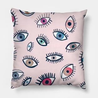 Looking Eyes Pink Pillow