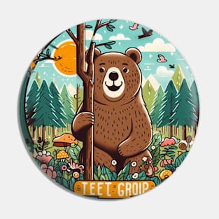 TéTé group happy bear Pin