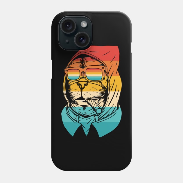 Dog Pug Retro Hoodie Phone Case by Dojaja