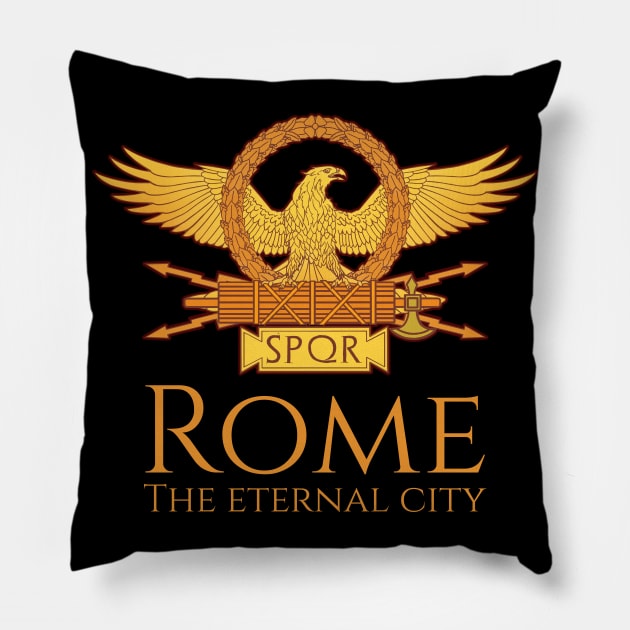 Italian Pride SPQR Rome The Eternal City Ancient Roman Eagle Pillow by Styr Designs