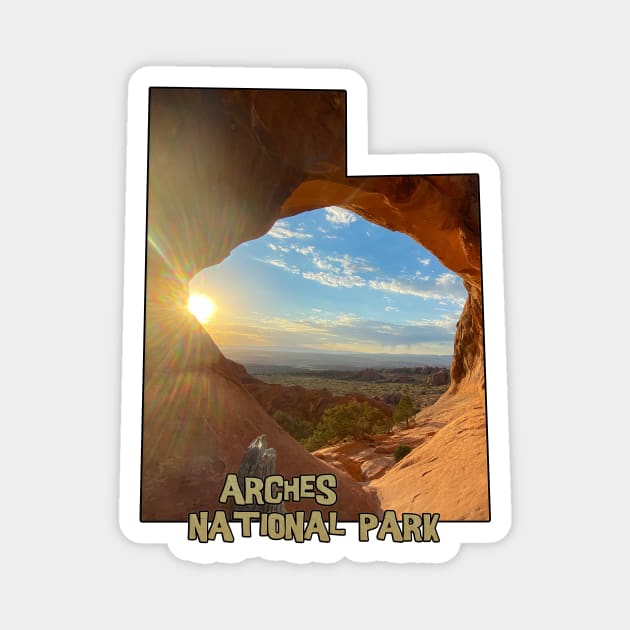 Utah Outline (Arches National Park - Partition Arch) Magnet by gorff