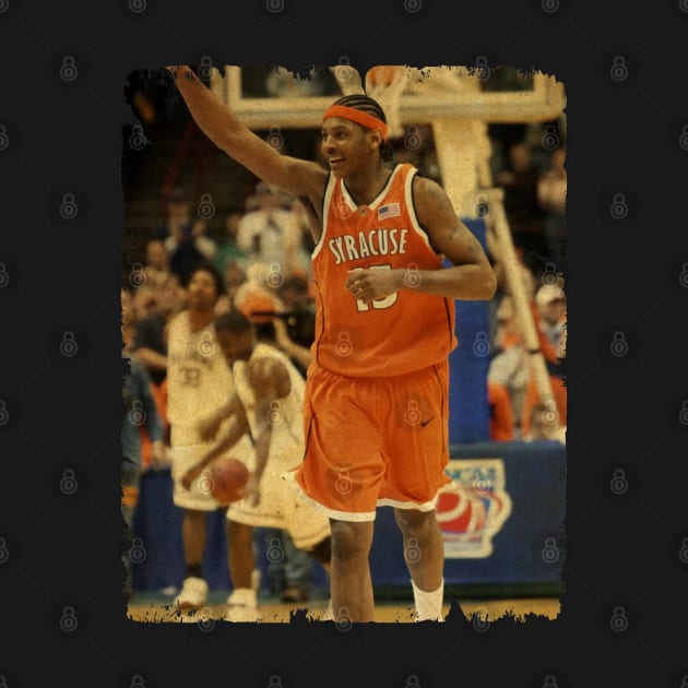 Carmelo Anthony - Vintage Design Of Basketball by JULIAN AKBAR PROJECT