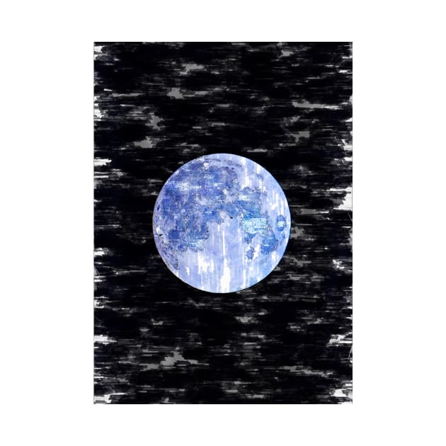 Bright Blue Moon Night Sky. For Moon Lovers. Bright Moon Collection by ColortrixArt