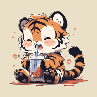 A vintage tiger cub drinking bubble tea T-Shirt