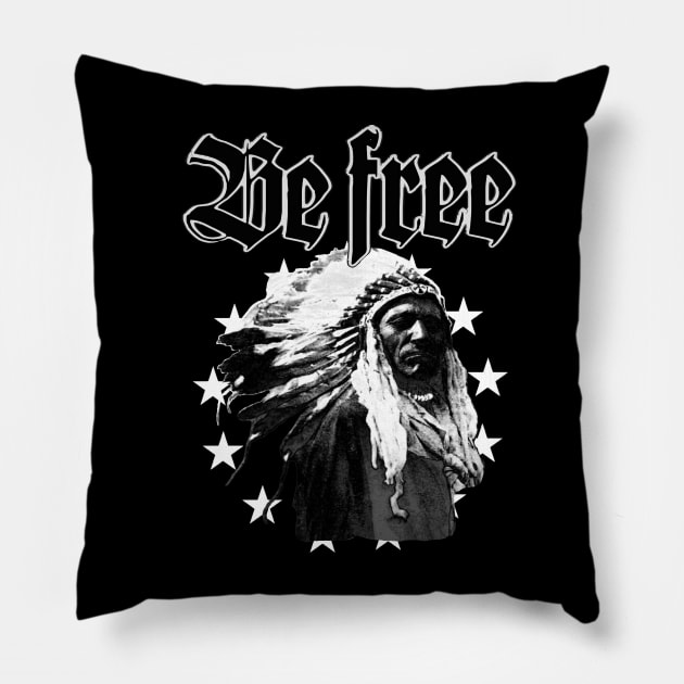 Be Free Native American Pillow by REDEEM the RUINS