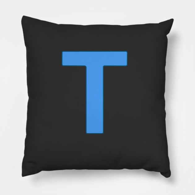 letter t black Pillow by persa