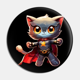 Superhero cat Pin