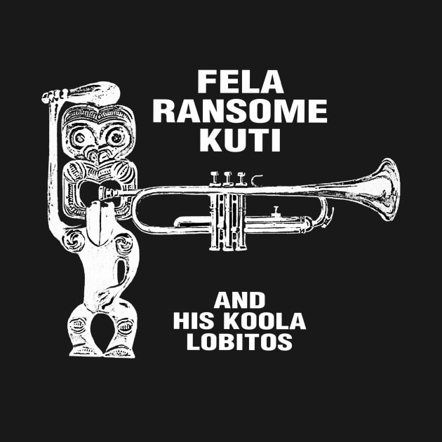 WHITE DECAL OF FELA RANSOME KUTI- AND HIS KOOLA LOBITOS by The Jung Ones