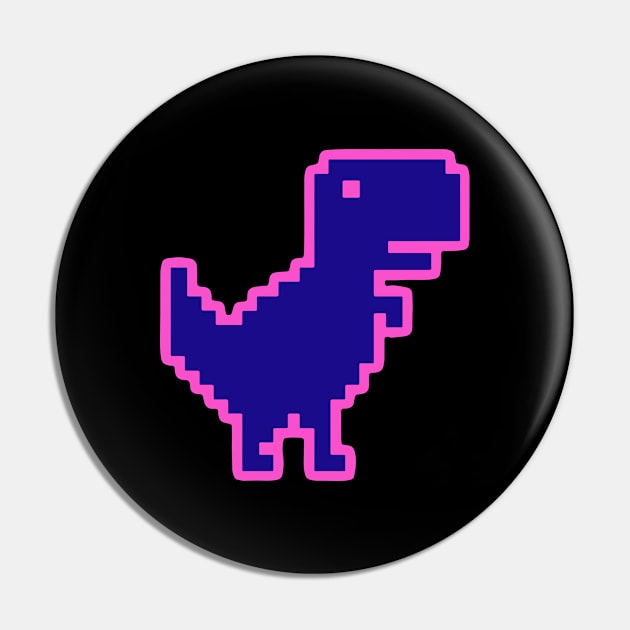 Pixel Dinosaur, No Internet Connection Pin by JK Mercha