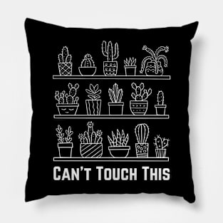 Can't Touch This - Cute Cactus Line Art Pillow