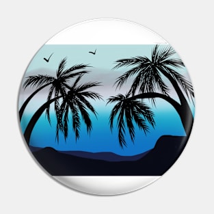 Beach Evening Digital Art Pin