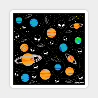 ufo alien pattern ecopop Magnet