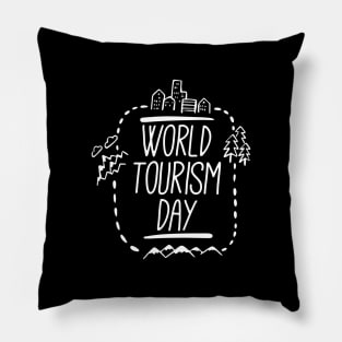 World Tourism Day Travel Cities & Mountains In Vacations Pillow