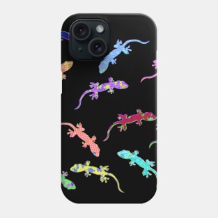 Glitchy Geckos doodle Pattern Phone Case