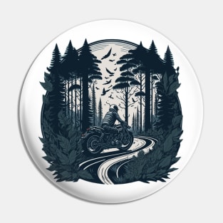 Cafe Racer Ride In Woods Pin