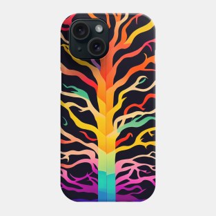 Rainbow Bark Whimsical Minimalist Lonely Tree - Abstract Minimalist Bright Colorful Nature Poster Art of a Leafless Branches Phone Case