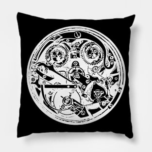 White Pocket Watch Clockwork Pillow