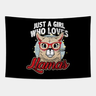 Just A Girl Who Loves Llamas Funny Llama Tapestry