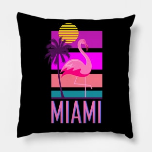 Miami Florida Synthwave Inspired Design Pillow