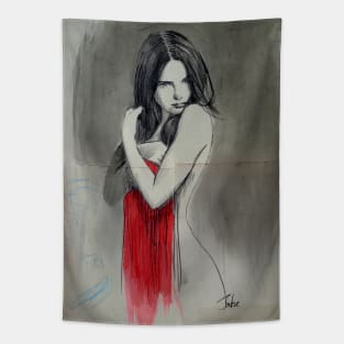 red towel Tapestry