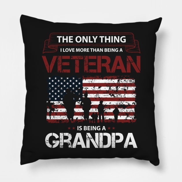 Love Veteran Grandpa Pillow by IGSeven