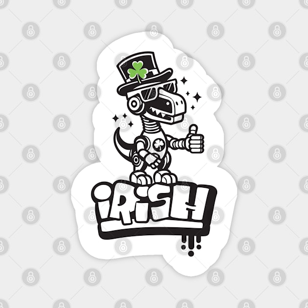 Irish Dino St Patrick's Day Magnet by Mister Graffiti