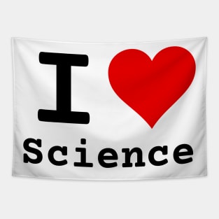 I Love Science | Stylized Heart Logo Black Tapestry