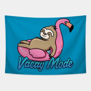 Vacay Mode Funny Sloth Cartoon Tapestry