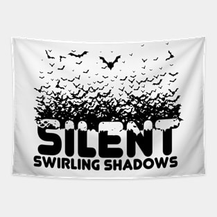 Bats Swarm Gift Halloween Silent SHadow Cool Art Bats Tapestry