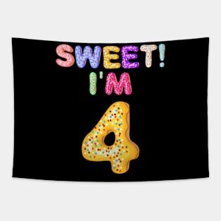 Kids 2015 4th Birthday Sweet I'm 4 Donut Gift Tapestry