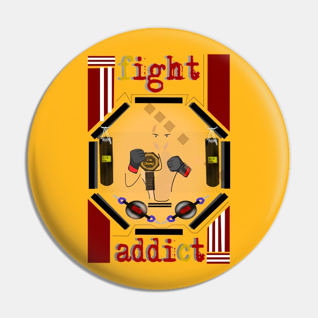 Fight addict Pin by Zealjagan