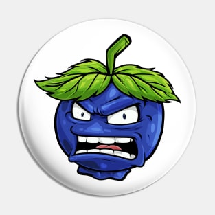 ANGRY BLUEBERRY FACE Pin