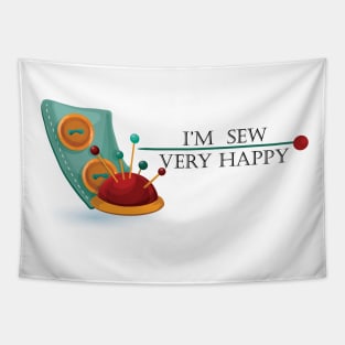 Sewing Ladies T-Shirt - I'm Sew Very Happy - Hobby Gift for Her - Mug Totes Notebooks Pillow Tapestry