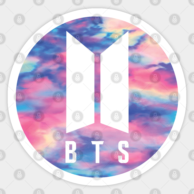 BTS - logo aesthetic pastel tiedye - Bts - Sticker