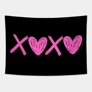 Xoxo Hearts - Hugs And Kisses Pink Color Tapestry