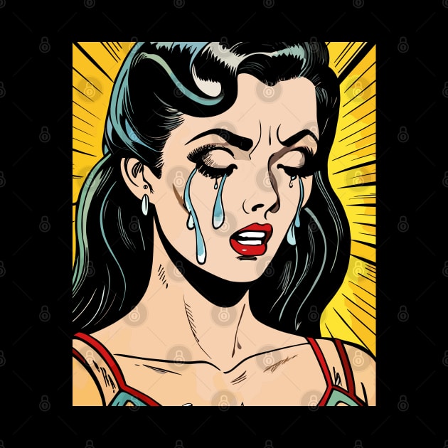 pop art crying girl by Tezatoons