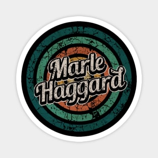 Marle Haggard // Retro Circle Crack Vintage Magnet