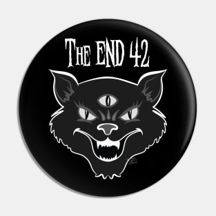 The END42 Black Halloween Cat Logo Pin