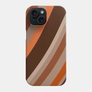 Trendy cool boho stylish brown orange wavy lines abstract pattern Phone Case