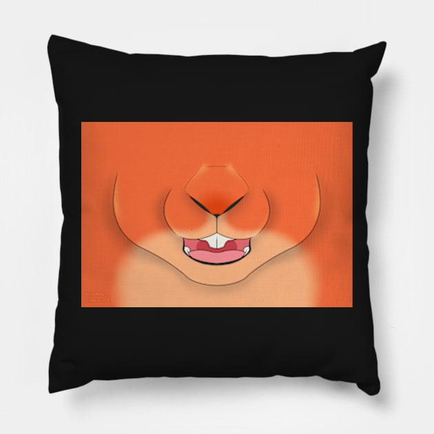 Sugar Orange Bunny Face Pillow by KeishaMaKainn