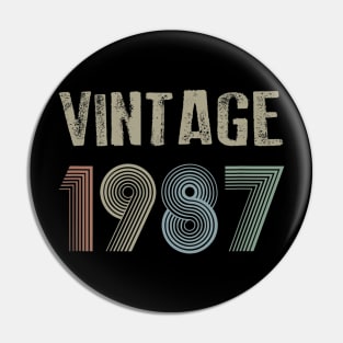 Vintage 1987 33nd Birthday Men Women Pin