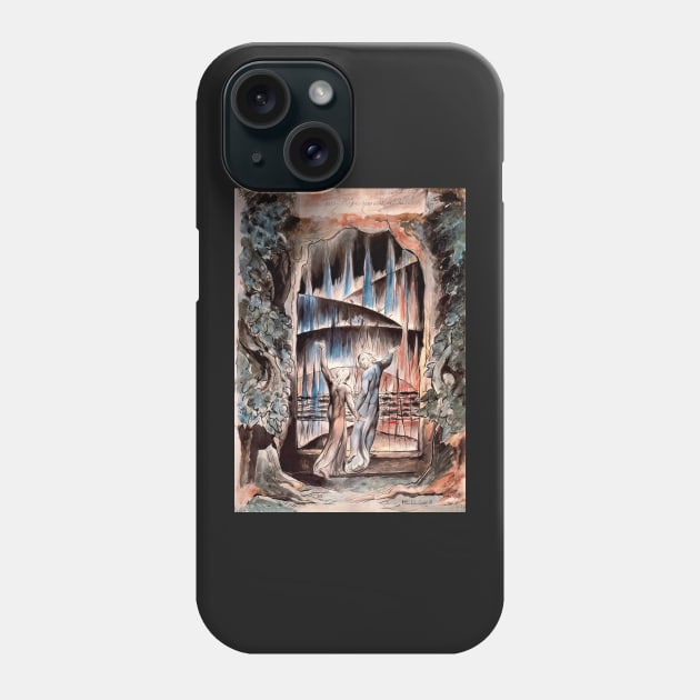 dante and virgil at the gates of hell - William Blake Phone Case by Kollagio