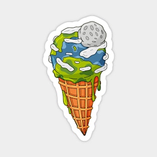 Melting earth ice cream Magnet