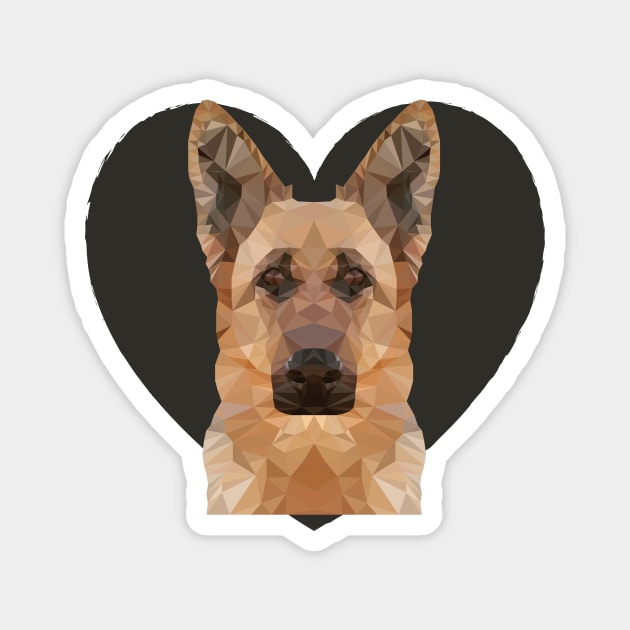 Low Poly German Shepherd Magnet by Kali Farnsworth