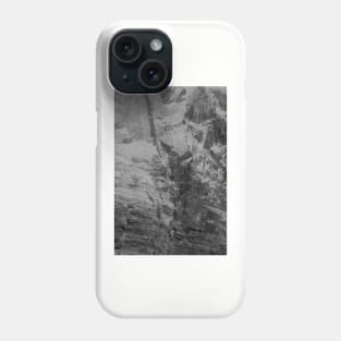 Black and white abstract surface from a scratched stonewall Phone Case