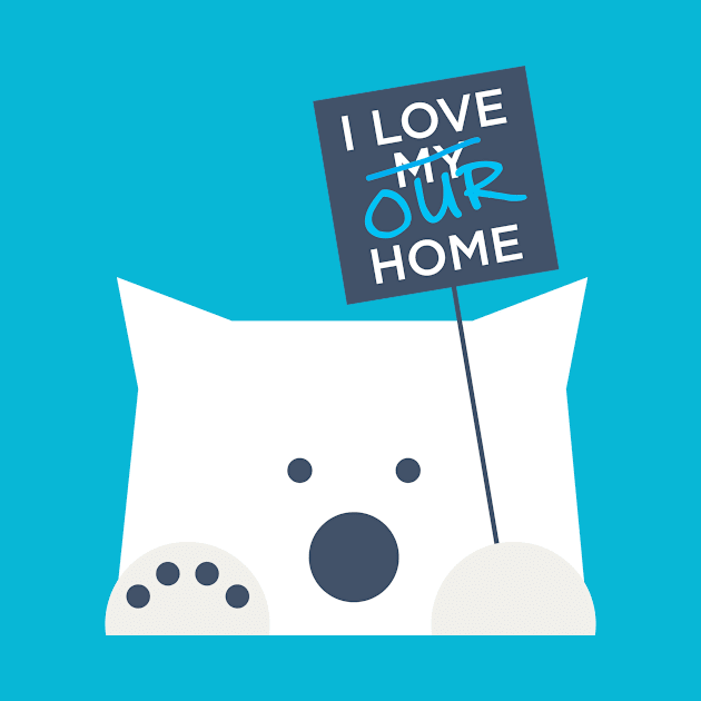 I Love Our Home (Polar Bear Strike), White Ink by ABKS