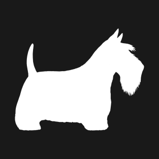 White Scottish Terrier Silhouette Scottie Dog T-Shirt